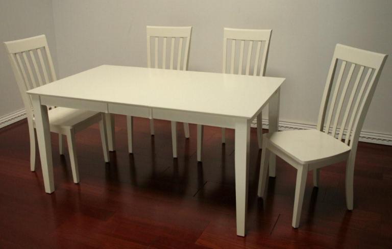 Simple Rectangular Dining Table in Shore White 7