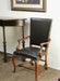 Black Leather Arm Chair with Cabriole Legs 