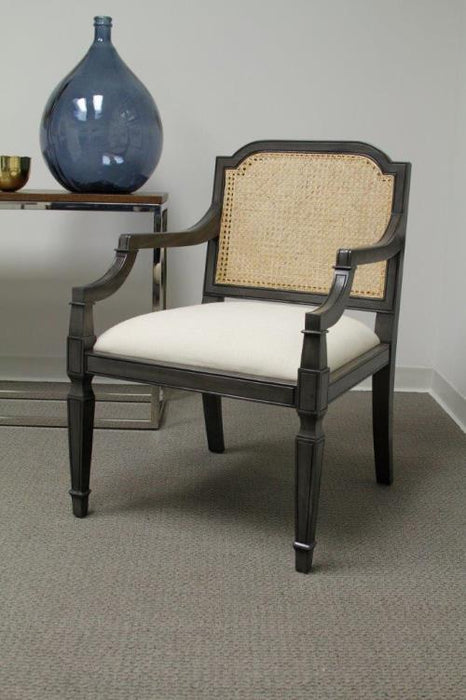 Mahogany Arm Chair with Rattan Back