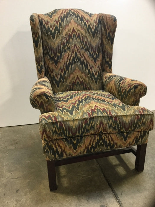 Flamestitch Queen Anne Windsor Back Arm Chair