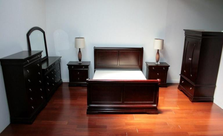 Espresso Louis Philippe Style Queen Sleigh Bed