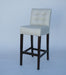 Ivory Leather Tufted Back Bar Stool 