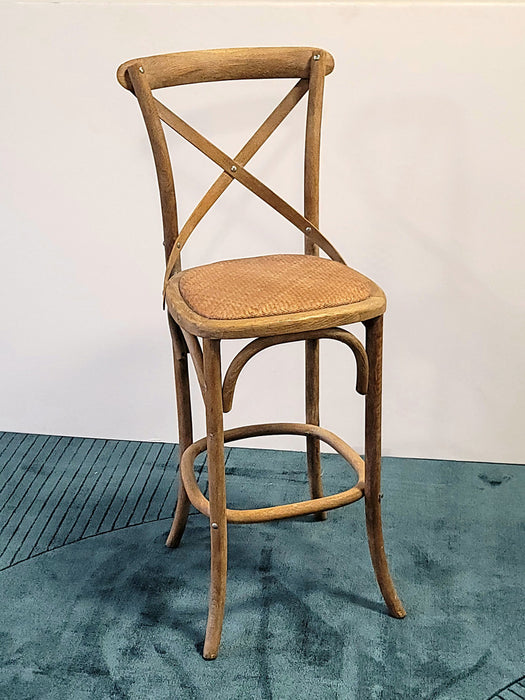 Limed Gray Oak French Cafe Bar Stool