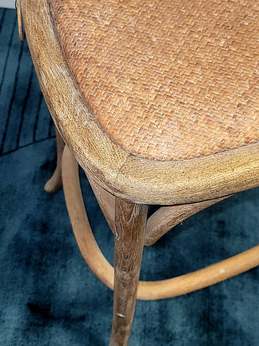 Limed Gray Oak French Cafe Bar Stool