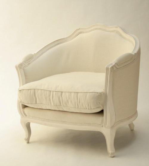 Antique White French Style Club Chair 