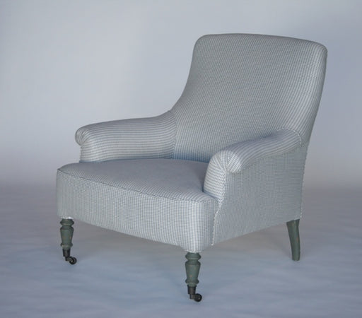 Light Green Gingham Club Chair