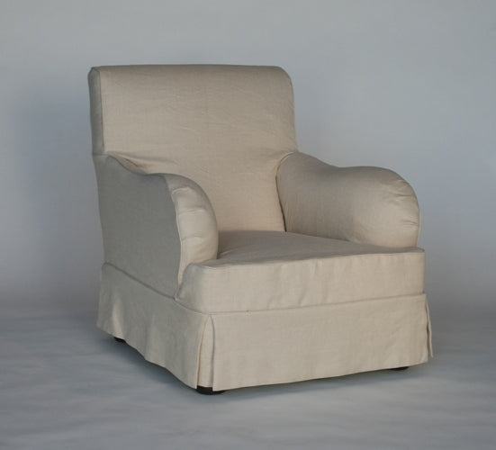 Natural Linen Slipcover Club Chair 