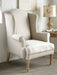 Natural Linen Wingback Chair 