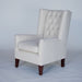 Modern Off-White Tufted Wing Chair