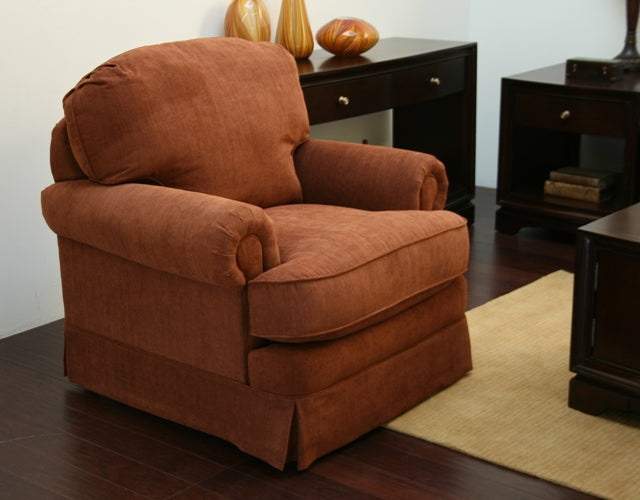 Cinnamon Rolled-Arm Club Chair