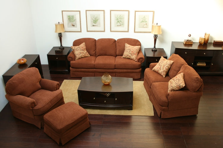 Cinnamon Rolled-Arm Club Chair