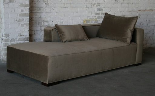  Contemporary Mushroom Velvet Chaise Lounge Right Arm when Facing