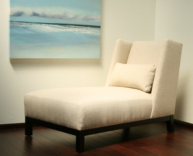 Woven Sand Nubby Upholstered Chaise