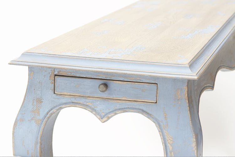 Light Blue Distressed French Style Console