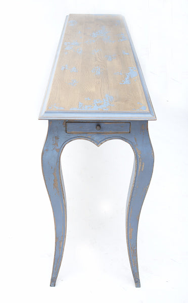 Light Blue Distressed French Style Console