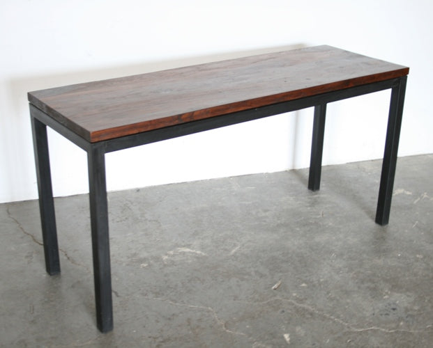 Modern Steel Console with Wood Top