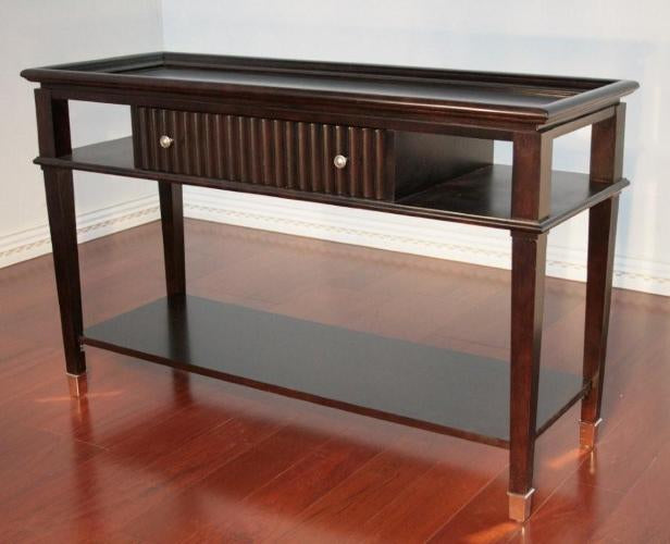 Broadway Console Table with 1 Drawer and Chrome Feet