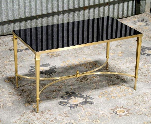 French Cocktail Table with Black Granite Top