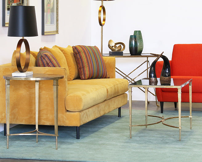 French Cocktail Table with Black Granite Top