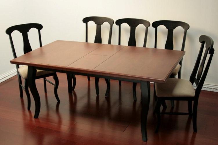 Black Rectangular Dining Table with Cherry Top