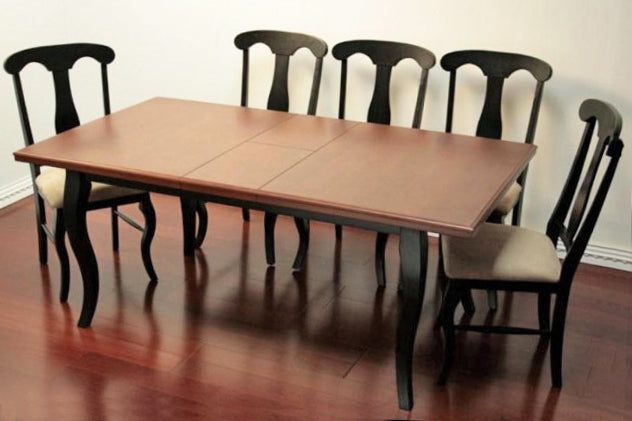 Black Rectangular Dining Table with Cherry Top