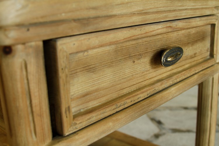 French Farmhouse Side Table in Bleached Pine