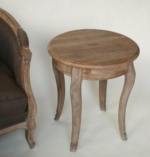 Limed Grey Oak Round End Table