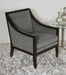 LC01ATL - Grey Velvet Lounge Chair with Ebony Frame