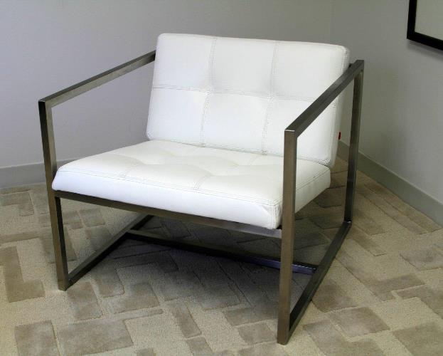 Delano Chair in White Leather