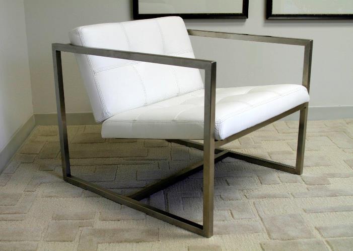 Delano Chair in White Leather