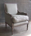 French Style Grey Lacquer Lounge Chair 