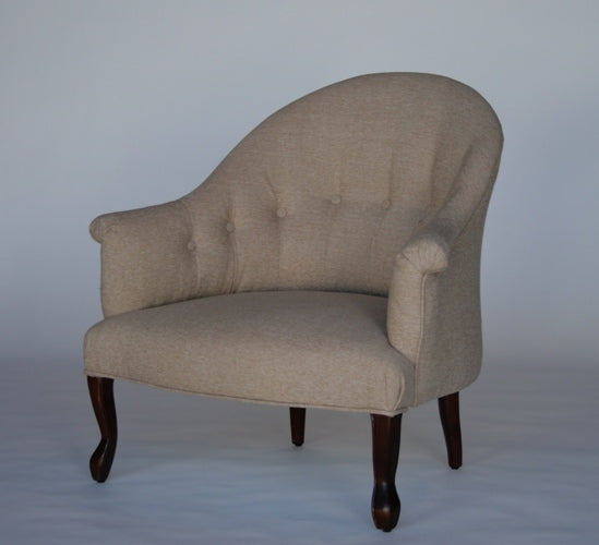 Tan Linen Bedroom Chair 