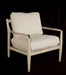 Mid-Century Style Lounge Chair with Distressed Ivory Frame