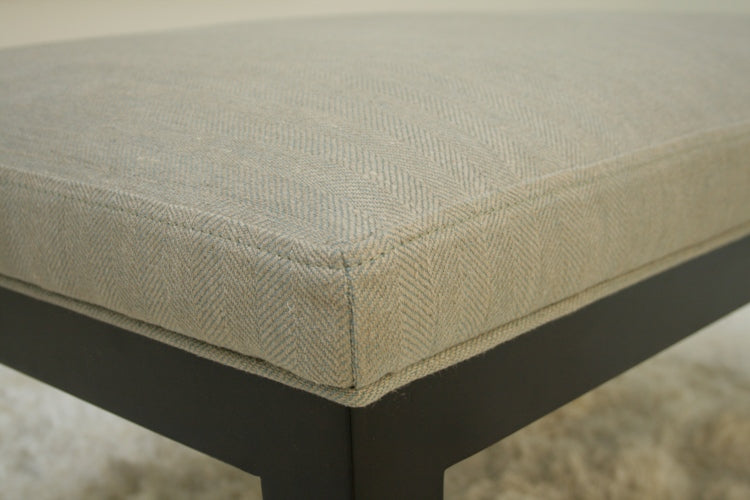 Hayden Armless Lounge Chair with Light Grey Herringbone Linen