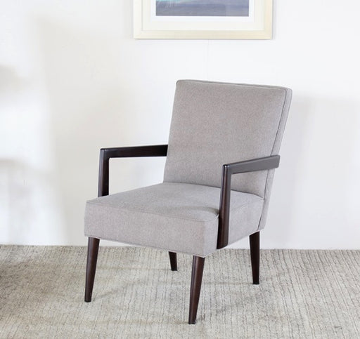 LC39ATL - Grey Lounge Chair with Tapered Wenge Legs