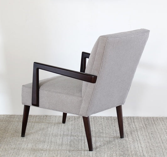 LC39ATL - Grey Lounge Chair with Tapered Wenge Legs