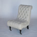 Tufted Off-White Linen Lounge Chair