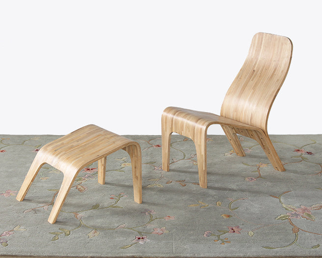 LC70ATL - Natural Bamboo Lounge Chair and Ottoman