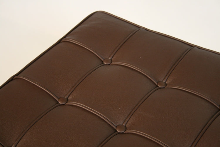 Dark Brown Leather Barcelona Style Ottoman