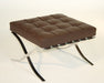 Dark Brown Leather Barcelona Style Ottoman