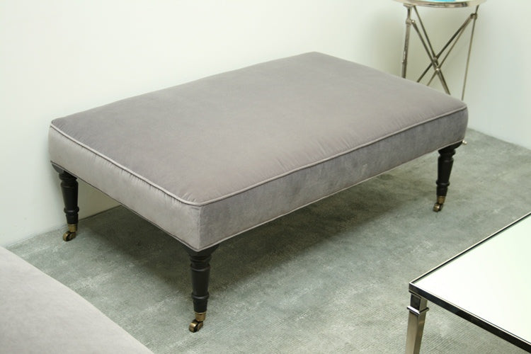 Grey Velvet Cocktail Ottoman