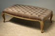 Taupe Velvet Tufted Ottoman 