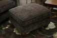 Brown Velvet Modern Ottoman 