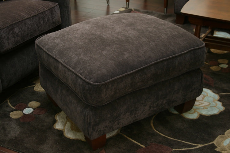 Brown Velvet Modern Ottoman 