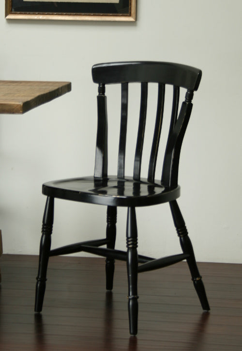 Distressed Black Farm House Dining Chair 