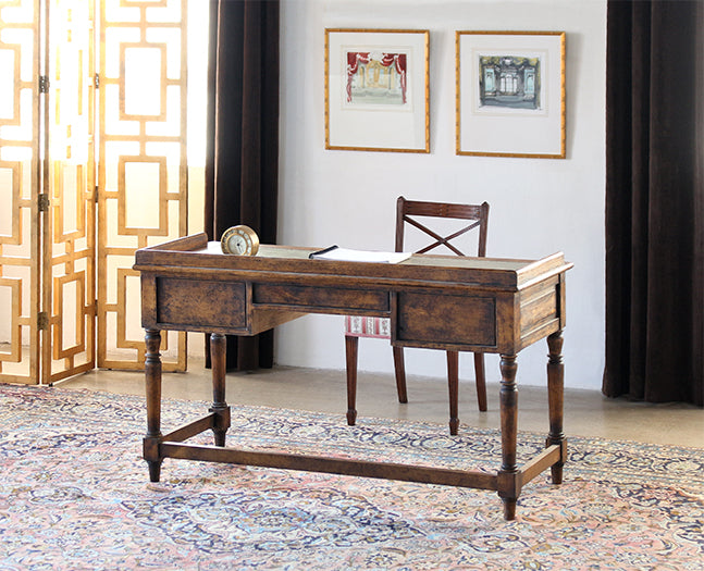 Regency Style Mahogany Dining Chair with Satin Upholstery