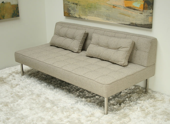 Light Grey Tweed Sectional Armless Sofa
