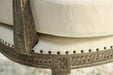SF22ATL - Louis Parlor Style Cream Linen Sofa with Nailhead Trim