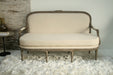 SF22ATL - Louis Parlor Style Cream Linen Sofa with Nailhead Trim