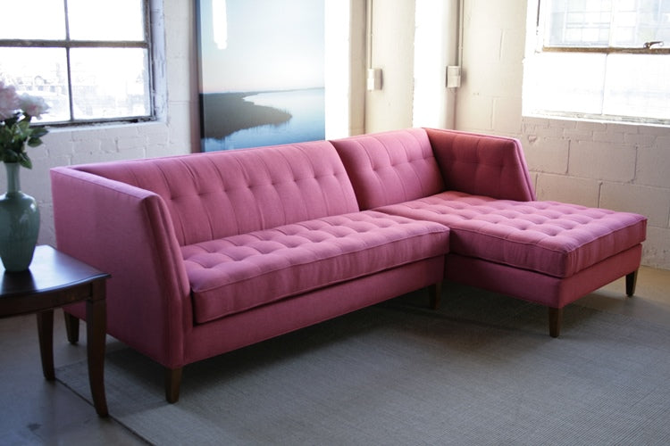 Pink Woven Taylor Sectional